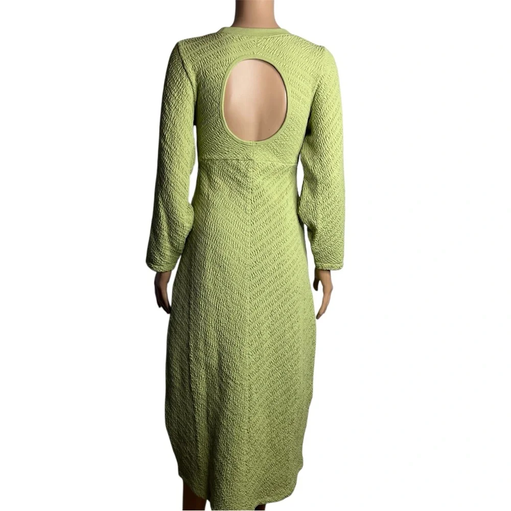 Free People Gabby Seamless Sweater Midi Dress NWT Green size M/L - Picture 3 of 12